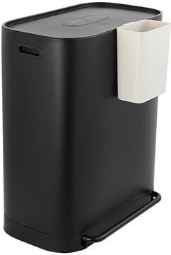 happimess Beni Kitchen Trash/Recycling 16-Gallon Double-Bucket Step-Open Trash Can, Chrome