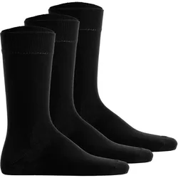 Hudson Unisex Socken, 3er Pack - Simply, Basic Socken, einfarbig Schwarz / 43-46