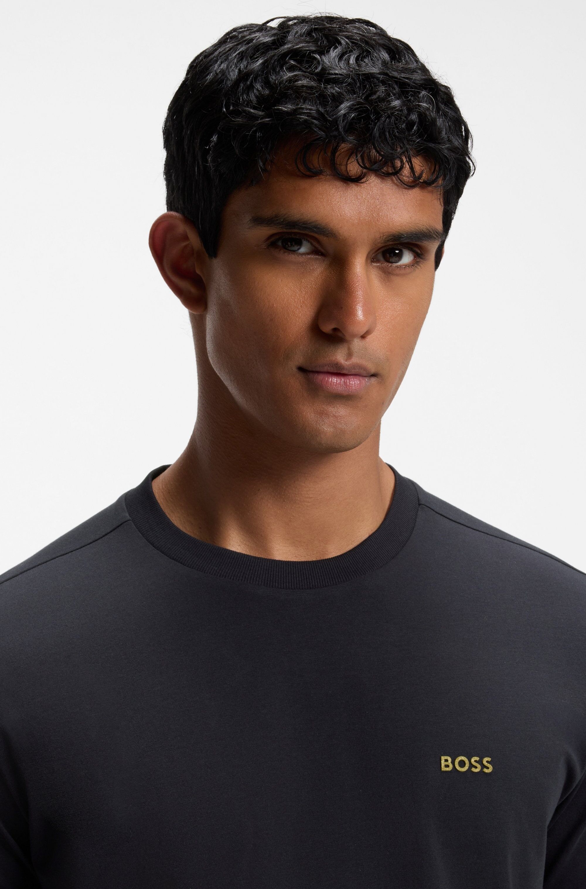 Boss GREEN "Tee Regular Fit" Stretch Jersey Cotton, Logo on Chest, Rundhals