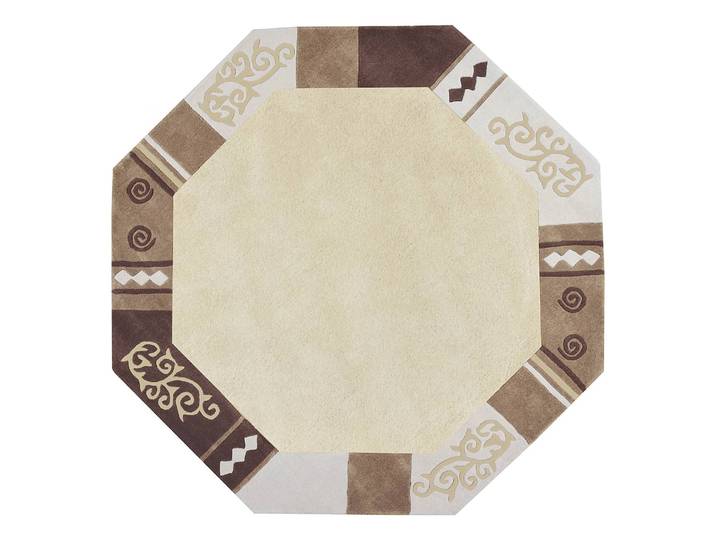 Wollteppich Ambadi Polygon Beige/Beige 200 x 1 x 200cm Wolle