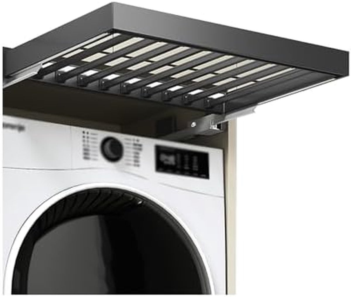 Intrekbare broekrek in zilver voor in de keuken, badkamer of werkkamer