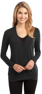 Port Authority L545 Women's Concept Cardigan Jacket in Black size Small   Triblend