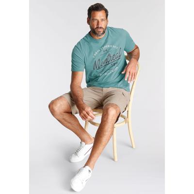 T-Shirt MAN'S WORLD, Herren, Gr. XXL (60/62), blau (türkis melange), Single Jersey, Obermaterial: 60% Baumwolle, 40% Polyester, bedruckt, meliert, normal, Rundhals, Shirts T-Shirt, Kurzarm, lässige Passform, aus Baumwollmischung, pflegeleicht