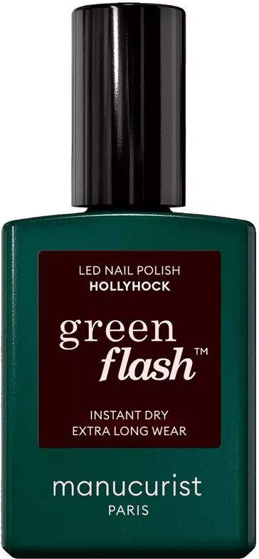 Manucurist - Nagellack Green Flash Hollyhock (Rouge noir), 15 ml