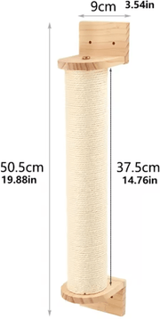 Inspire Picks Wall Mounted Cat Climbing Shelf Set Cat Ladder Scratching Post & Cozy Hideaway House scratching Post C