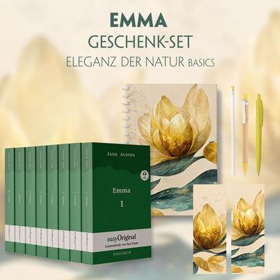 Emma Geschenkset - 8 Bücher (Softcover + Audio-Online) + Eleganz der Natur Schreibset Basics, Set von Jane Austen, EasyOriginal Verlag,