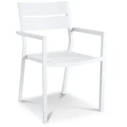 Brafab Gartenstuhl stapelbar Delia Aluminium Weiß