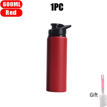 Inspire Picks 600ml Stainless Steel Sports Water Bottle Leak Proof Durable Outdoor Flask red 1pc