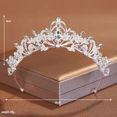 Smart Shopping Spot Gold Colour Bridal Crown Tiara For Weddings And Special Occasions silver