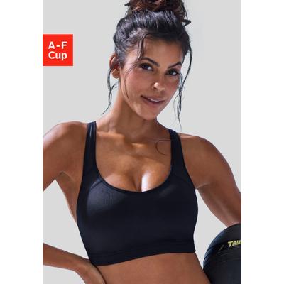 Sport-BH LASCANA ACTIVE, Damen, Gr. 85, Cup C, schwarz, Microtouch, Obermaterial: 76% Polyamid, 24% Elasthan, BHs Sport-BH, mit integrierten Schalen im Cup