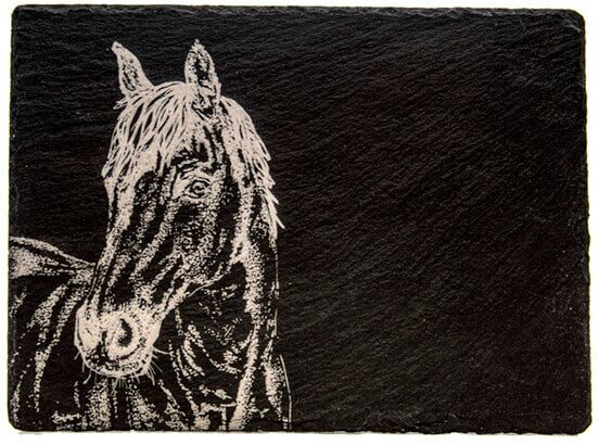 Selbrae House Just Slate Company Horse Portrait Slate Cheese Board