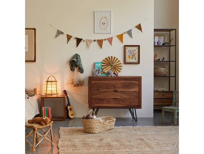 Kinderkommode aus massivem Palisanderholz Bonnie - Braun - Sheesham