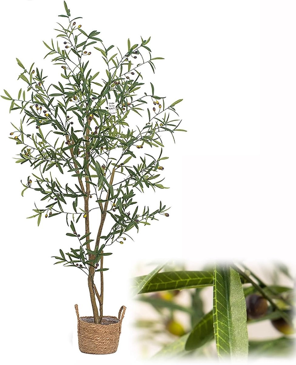 Realistische Kunstmatige Olijfboom - Decoratieve Groene Plant voor Binnen en Buiten