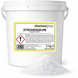 Diaclean Zitronensäure Monohydrat E-330, Pulver, Lebensmittelqualität und zum Entkalken, Eimer, 5 kg