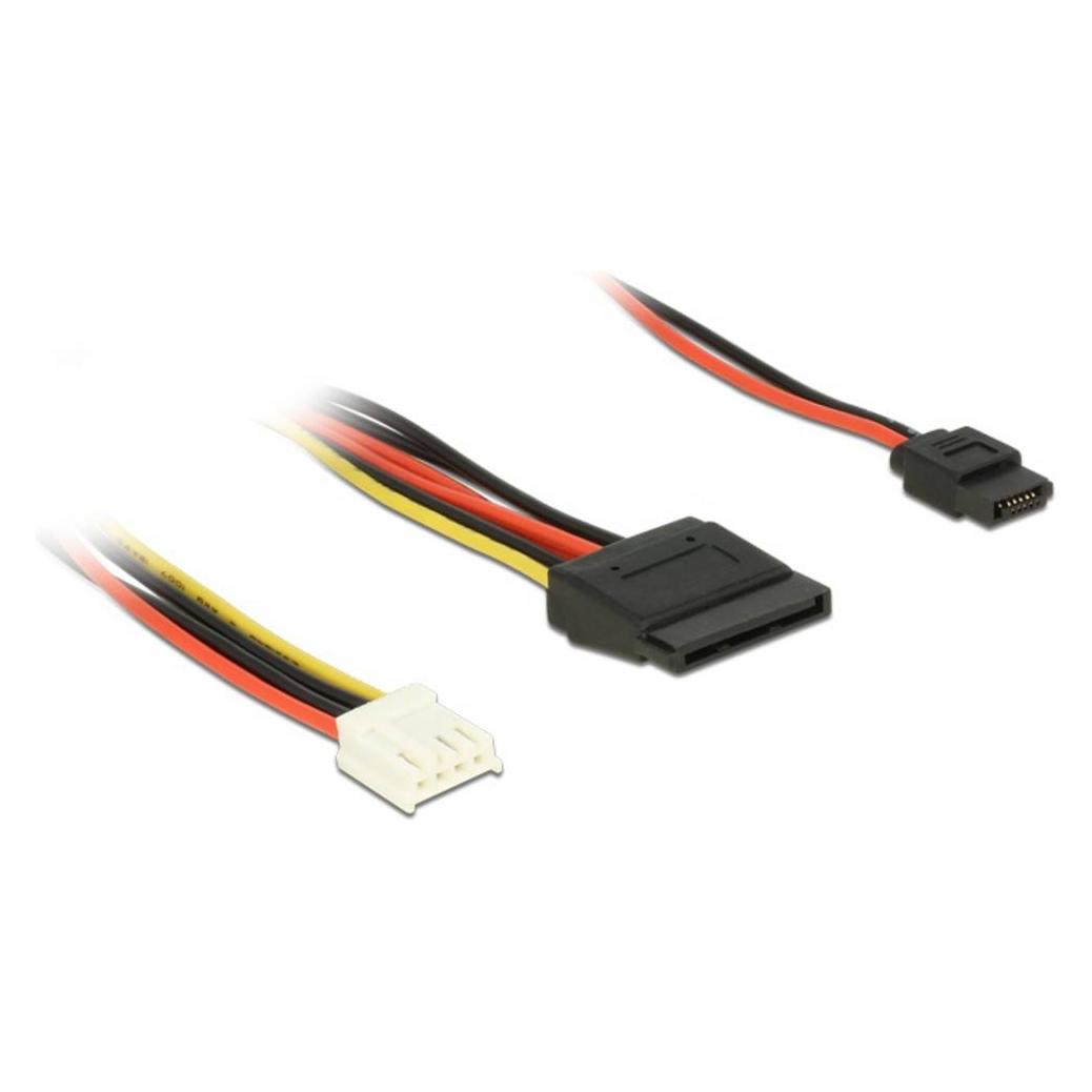 Delock Netzteil interne Stromversorgung, 4-polig (R) bis SATA Leistung, Slimline SATA Leistung (R) (24 cm, 4 pin PWM, SATA) (84932)