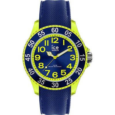 Quarzuhr ICE-WATCH "ICE cartoon - Small - 3H", blau (dunkelblau, neongelb), Armbanduhren, Kinder, Quarzuhr, Armbanduhr, Lernuhr, Kinder, Jungen, Geschenk, Geburtstag, Schulanfang