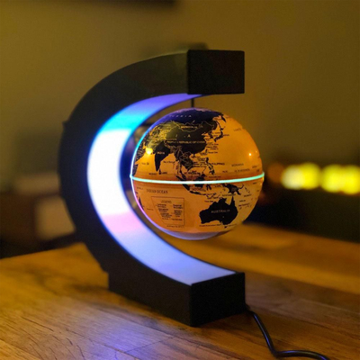Playful Picks LED Floating Globe Lamp Levitating Earth Light   Perfect Gift For Home & Office Gold