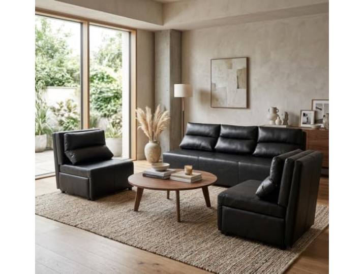 Family Meble Kimo Sitzgruppe, Sofa und 2 Sessel – Schwarz – 14
