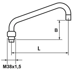 KWC Schwenkauslauf GASTRO A300, H 140, chromeline 112152