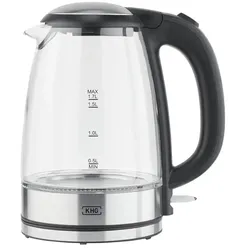 KHG Wasserkocher  WK-1715GES , transparent/klar , Glas,Edelstahl,Kunststoff , Maße (cm): B: 23 H: 25 T: 16.0