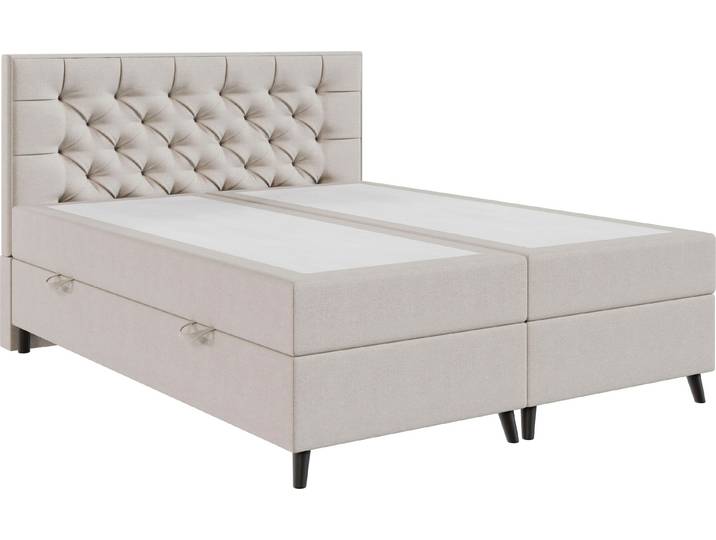 Boxbett FORTE CABO erhältlich in den Breiten 140cm, 160cm & 180cm, inkl. Bettkasten , beige (dunkelbeige), B:184cm L:215cm, Der Bezugsstoff Wind aus der Davis-Kollektion ist ein moderner Strukturstoff mit angenehm weicher Oberfläche. Er kombiniert ansprechendes Design mit hoher Strapazierfähigkeit. Der Stoff ist schwer entflammbar (Zigarettentest bestanden), REACH-zertifiziert und frei von Schadstoffen – ideal für den täglichen Gebrauch., Komplettbetten, erhältlich in verschiedenen Farben
