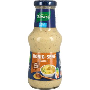 Knorr Grillsauce Honig-Senf, mild und cremig, mit Dill, ohne Konservierungsstoffe, in der Glasflasche, 250 ml