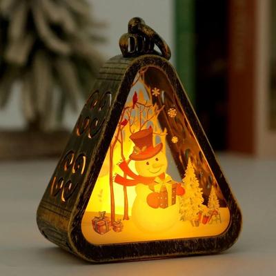 Uplift Picks Mini Christmas LED Lantern Holiday Table Decoration With Santa Or Snowman black B