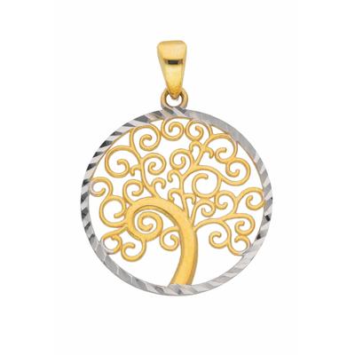 Kettenanhänger ADELIA´S "Anhänger Baum des Lebens 333 Gold ( 8K )", gold (silber), Schmuckanhänger, Damen, Gold, Kettenanhänger, Goldanhänger Lebensbaum