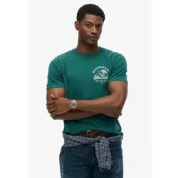Superdry für Herren. M1012328A Lo Fi Outdoors T-Shirt grün (L), Lässig, Baumwolle, Kurzarm