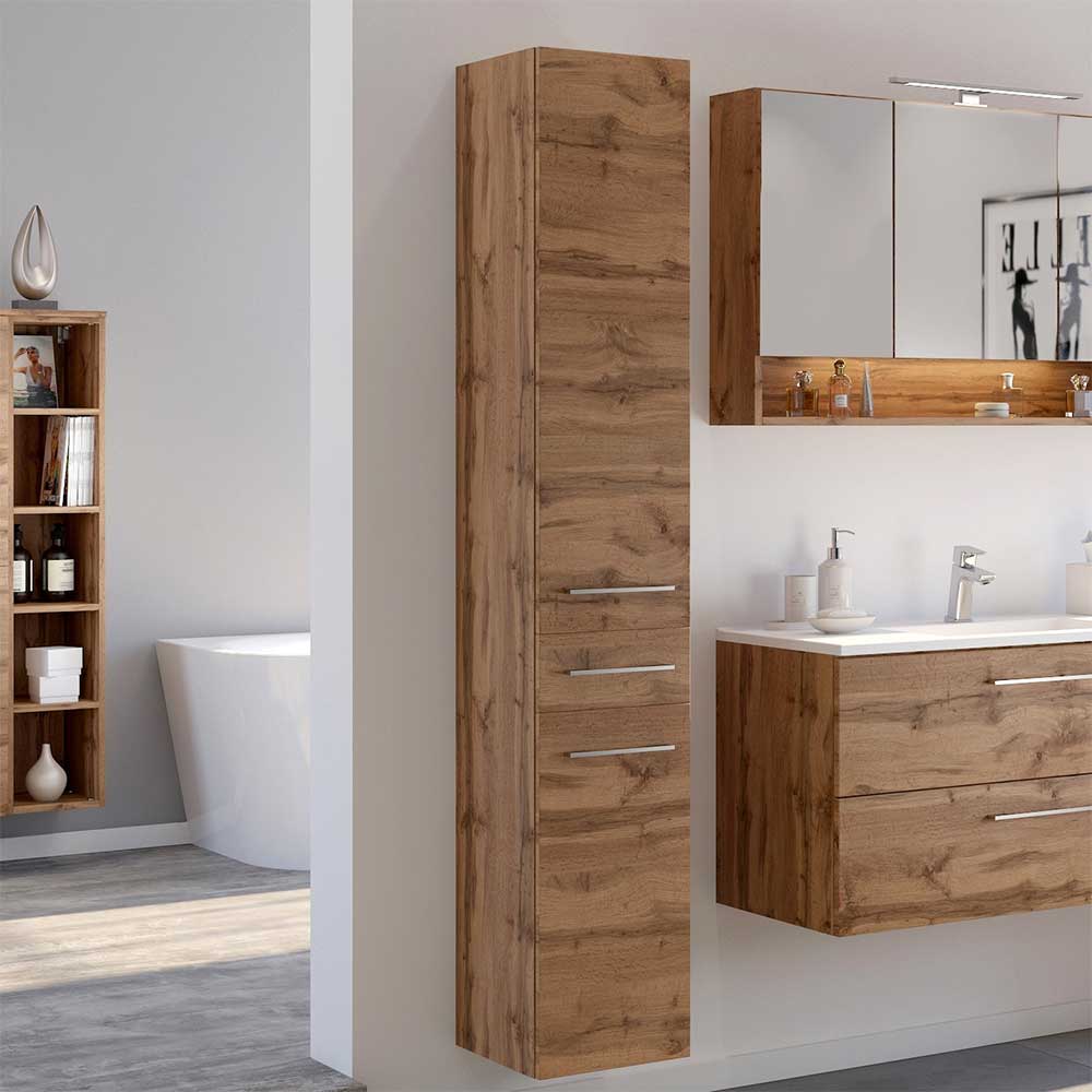 Pharao24.de Midischrank für Badezimmer Wildeichefarben