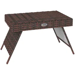 BALKONTISCH, Braun, PE Rattan, Verzinkter Stahl