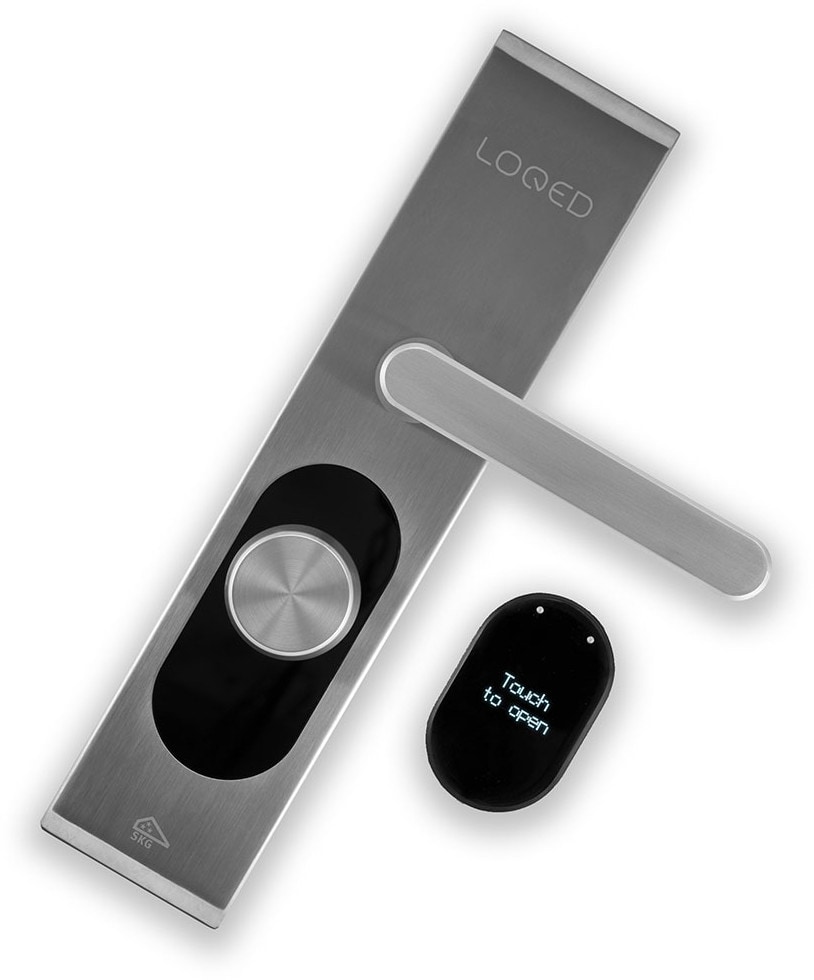 Shelly LOQED Smartes Türschloss silber WLAN BT PIN-Code Touch Europrofil Shelly_Loqed_stainless