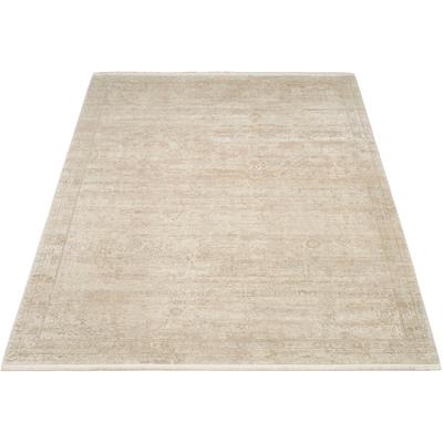 Teppich OCI DIE TEPPICHMARKE "COLOUR TADI", beige, B:240cm H:8mm L:300cm, Polyacryl, Viskose, Teppiche, Teppich, Glanz Viskose, mit Fransen, Hoch Tief Struktur, Vintage, Wohnzimmer