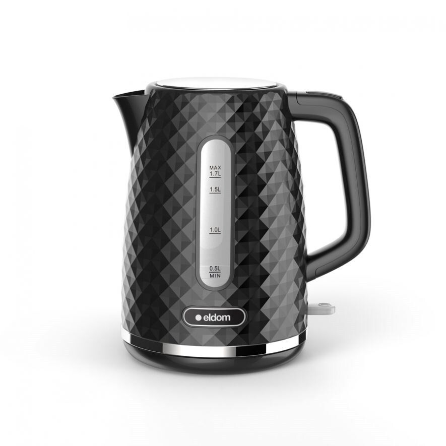 ELDOM Retro Waterkoker - Zwart glanzend - 1,7 liter - Model 2023