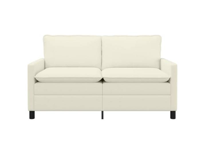 KTHLBRH 2-Sitzer-Sofa, cremefarben, 156 cm, gerippter Stoff Metallrahmen, doppellagige Kissen, Kissenbezüge mit Reißverschluss, einfache Montage