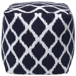 SITZWÜRFEL Ikat-Muster blau-weiß, 40/40/40 cm