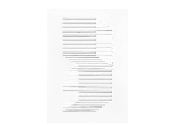 MOEBE Œuvre d art en relief lignes décalées 21x29,7 cm Blanc cassé'