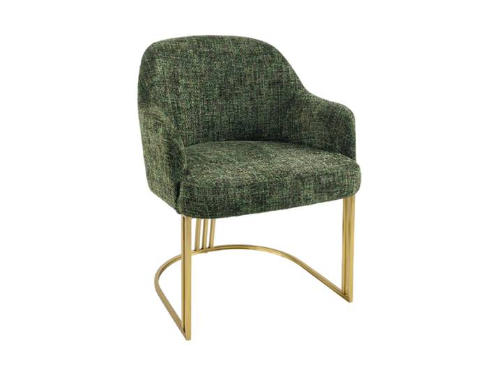 Design Stuhl „Extravaganca“ mit Armlehnen Chenille Grün Invicta Interiors