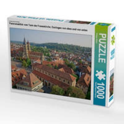 CALVENDO Puzzle Panoramablick vom Turm der Frauenkirche, ein Motiv aus dem Kalender Esslingen von oben und von unten | 1000 Teile Lege-Größe 64x48cm