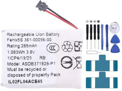 Inspired Deals Garmin Fenix 5S Battery Replacement 285mAh For Fenix 5S Plus Smartwatch for Garmin Fenix 5s 361 00096