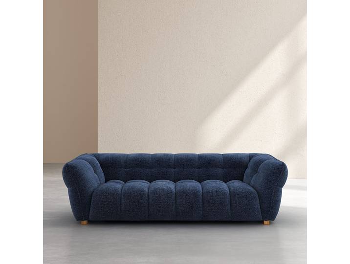 HABITAT - Canapé 4 places en tissu chenille Nino - Bleu marine - Dalvi