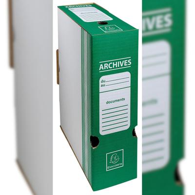 Exacompta 261003H 50x Ablagebox aus Wellpappe Rücken 100mm, DIN A4 - Grün