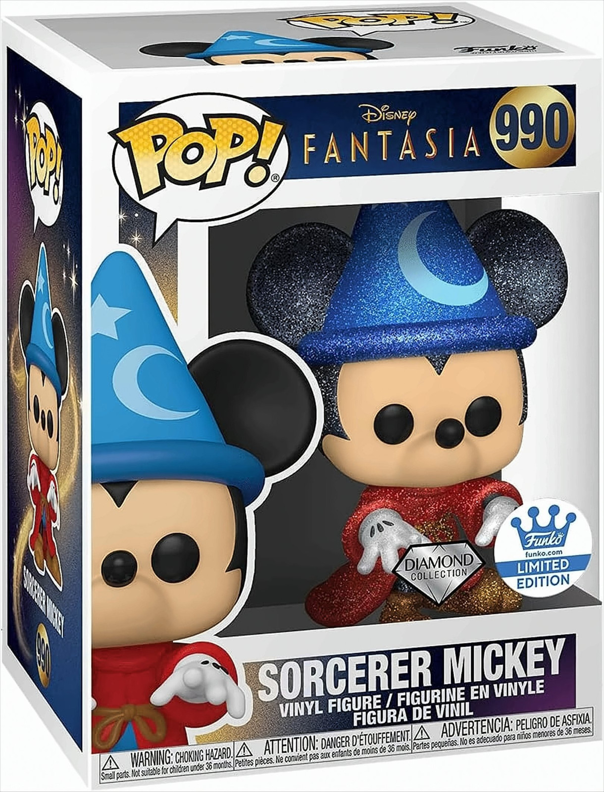 Funko Pop! Disney Fantasia Sorcerer Mickey 990 Diamond Special Edition Vinyl figuur
