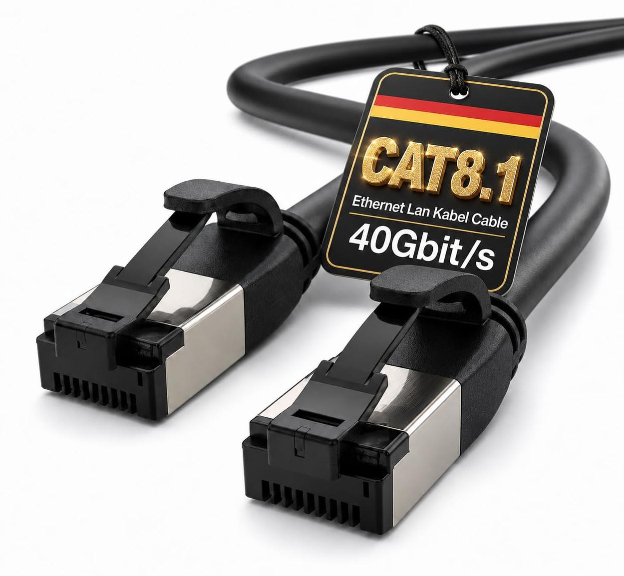 1aTTack.de Cat 8.1 Ethernet LAN-kabel, 0,25 meter
