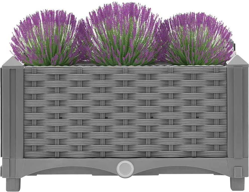 vidaXL Arriate polipropileno 40x40x23 cm Gris