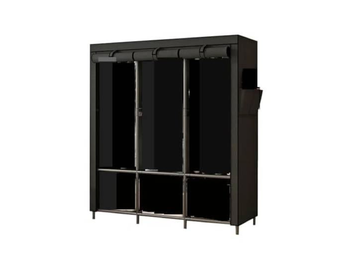 Leichter, faltbarer Kleiderschrank aus Vliesstoff, einfache Installation Verstellbare Regale, robust, großes Fassungsvermögen, tragbarer Schrank(Color-01)
