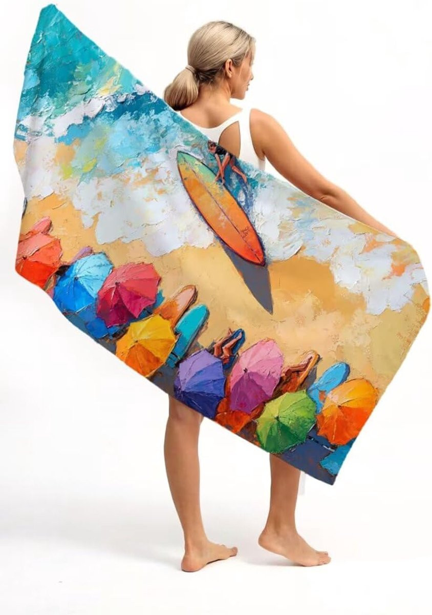Microvezel Handdoek XXL Strandlaken Blauw - 160 x 80 cm