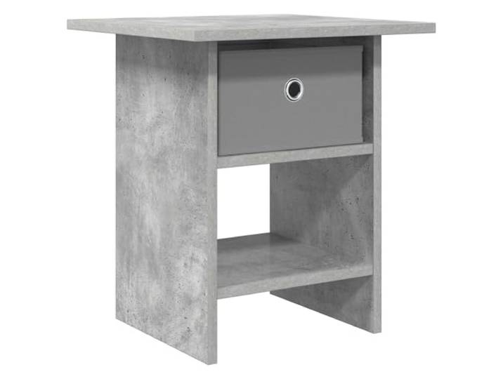 KUPTYERFG Nachttisch Beton Grau 41x40x45cm Holzwerkstoff Beistelltisch Kompakte Beistellkommode fuer das Schlafzimmer mit 1 Schublade und offener Ablage fuer Buecher und Deko.