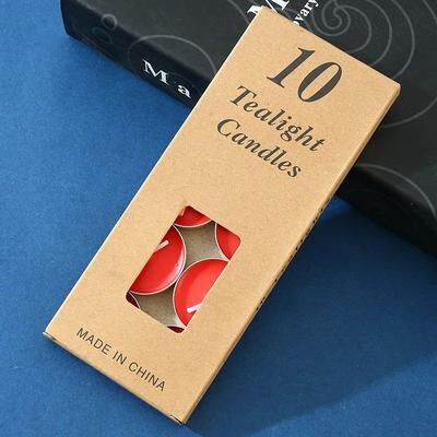 Uplift Treasures 10 Pcs Round Aluminum Tea Candles Smokeless Odorless red