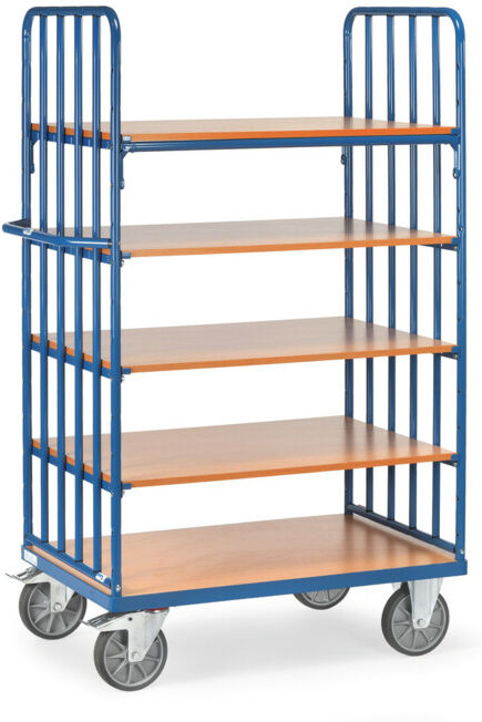fetra Chariot à plateaux 8353 avec entretoises - charge max. 600 kg pneus TPE (8353)